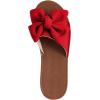 imageVerdusa Womens Open Toe Flat Sandals Bow Knot Slides Leather Summer SlippersRed