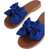 imageVerdusa Womens Open Toe Flat Sandals Bow Knot Slides Leather Summer SlippersRoyal Blue
