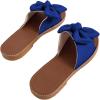 imageVerdusa Womens Open Toe Flat Sandals Bow Knot Slides Leather Summer SlippersRoyal Blue