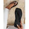 imageVerdusa Womens TStrap Thong Flat Sandals Square Toe Slip On Flip FlopsBlack