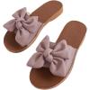 imageVerdusa Womens Open Toe Flat Sandals Bow Knot Slides Leather Summer SlippersDusty Pink