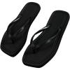 imageVerdusa Womens TStrap Thong Flat Sandals Square Toe Slip On Flip FlopsBlack