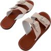 imageVerdusa Womens Buckle Sandals Summer Slides Open Toe Beach Outdoor Sandal ShoesBeige Brown