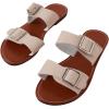 imageVerdusa Womens Buckle Sandals Summer Slides Open Toe Beach Outdoor Sandal ShoesBeige Brown