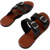 imageVerdusa Womens Buckle Sandals Summer Slides Open Toe Beach Outdoor Sandal ShoesBlack Brown