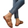 imageVerdusa Womens Buckle Sandals Summer Slides Open Toe Beach Outdoor Sandal ShoesBrown