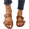 imageVerdusa Womens Buckle Sandals Summer Slides Open Toe Beach Outdoor Sandal ShoesBrown