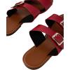 imageVerdusa Womens Buckle Sandals Summer Slides Open Toe Beach Outdoor Sandal ShoesRedBrown