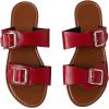 imageVerdusa Womens Buckle Sandals Summer Slides Open Toe Beach Outdoor Sandal ShoesRedBrown