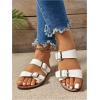 imageVerdusa Womens Buckle Sandals Summer Slides Open Toe Beach Outdoor Sandal ShoesWhite