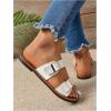 imageVerdusa Womens Buckle Sandals Summer Slides Open Toe Beach Outdoor Sandal ShoesWhite