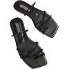 imageVerdusa Womens Criss Cross Strappy Flat Sandals Open Toe Leather Slippers Beach SandalsBlack