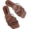 imageVerdusa Womens Criss Cross Strappy Flat Sandals Open Toe Leather Slippers Beach SandalsBrown