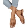 imageVerdusa Womens Criss Cross Strappy Flat Sandals Open Toe Leather Slippers Beach SandalsDusty Pink