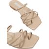 imageVerdusa Womens Criss Cross Strappy Flat Sandals Open Toe Leather Slippers Beach SandalsKhaki