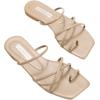 imageVerdusa Womens Criss Cross Strappy Flat Sandals Open Toe Leather Slippers Beach SandalsKhaki
