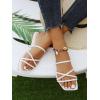imageVerdusa Womens Criss Cross Strappy Flat Sandals Open Toe Leather Slippers Beach SandalsWhite