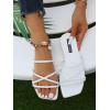 imageVerdusa Womens Criss Cross Strappy Flat Sandals Open Toe Leather Slippers Beach SandalsWhite