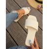 imageVerdusa Womens Open Toe Sandals Summer Square Toe Flip Flops Beach FlatsBeige