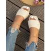 imageVerdusa Womens Open Toe Sandals Summer Square Toe Flip Flops Beach FlatsBeige