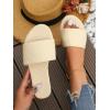 imageVerdusa Womens Open Toe Sandals Summer Square Toe Flip Flops Beach FlatsBeige Plaid