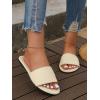 imageVerdusa Womens Open Toe Sandals Summer Square Toe Flip Flops Beach FlatsBeige Plaid