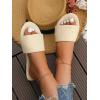 imageVerdusa Womens Open Toe Sandals Summer Square Toe Flip Flops Beach FlatsBeige Plaid