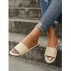 imageVerdusa Womens Open Toe Sandals Summer Square Toe Flip Flops Beach FlatsBeige Plaid