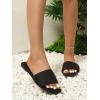 imageVerdusa Womens Open Toe Sandals Summer Square Toe Flip Flops Beach FlatsBlack