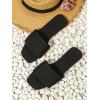 imageVerdusa Womens Open Toe Sandals Summer Square Toe Flip Flops Beach FlatsBlack
