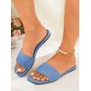 imageVerdusa Womens Open Toe Sandals Summer Square Toe Flip Flops Beach FlatsBlue