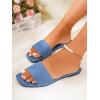 imageVerdusa Womens Open Toe Sandals Summer Square Toe Flip Flops Beach FlatsBlue