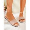 imageVerdusa Womens Open Toe Sandals Summer Square Toe Flip Flops Beach FlatsBrown
