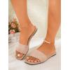 imageVerdusa Womens Open Toe Sandals Summer Square Toe Flip Flops Beach FlatsBrown