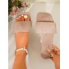 imageVerdusa Womens Open Toe Sandals Summer Square Toe Flip Flops Beach FlatsBrown