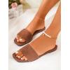 imageVerdusa Womens Open Toe Sandals Summer Square Toe Flip Flops Beach FlatsDark Brown