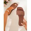 imageVerdusa Womens Open Toe Sandals Summer Square Toe Flip Flops Beach FlatsDark Brown
