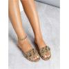imageVerdusa Womens Slip On Flat Sandals Metallic Flat Summer SandalsApricot