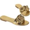 imageVerdusa Womens Slip On Flat Sandals Metallic Flat Summer SandalsGold