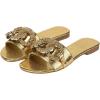 imageVerdusa Womens Slip On Flat Sandals Metallic Flat Summer SandalsGold