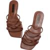 imageVerdusa Womens Criss Cross Strappy Flat Sandals Open Toe Leather Slippers Beach SandalsBrown