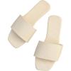 imageVerdusa Womens Open Toe Sandals Summer Square Toe Flip Flops Beach FlatsBeige
