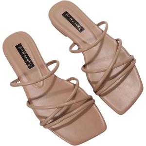 imageVerdusa Womens Criss Cross Strappy Flat Sandals Open Toe Leather Slippers Beach SandalsDusty Pink