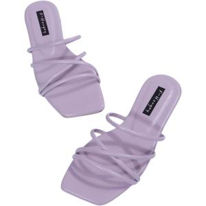 imageVerdusa Womens Criss Cross Strappy Flat Sandals Open Toe Leather Slippers Beach SandalsPurple