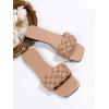 imageVerdusa Womens Braided Sandals Square Open Toe Slides Sandals Summer ShoesApricot