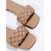 imageVerdusa Womens Braided Sandals Square Open Toe Slides Sandals Summer ShoesApricot