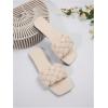 imageVerdusa Womens Braided Sandals Square Open Toe Slides Sandals Summer ShoesBeige