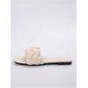imageVerdusa Womens Braided Sandals Square Open Toe Slides Sandals Summer ShoesBeige
