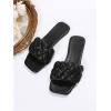 imageVerdusa Womens Braided Sandals Square Open Toe Slides Sandals Summer ShoesBlack