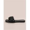 imageVerdusa Womens Braided Sandals Square Open Toe Slides Sandals Summer ShoesBlack
